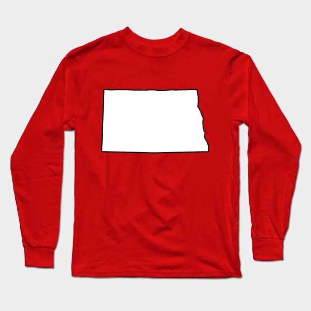 North Dakota - Blank Outline Long Sleeve T-Shirt by loudestkitten